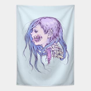 Pastel Gore Girl Tapestry