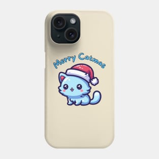 Merry Christmas catmas blue cat Phone Case