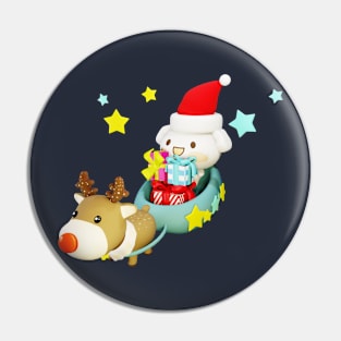 HoHoHo Cute Puppy Santa Pin