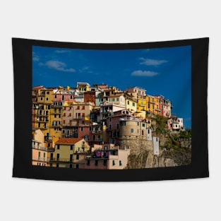 View on the cliff town of Manarola, one of the colorful Cinque Terre on the Italian west coast Tapestry