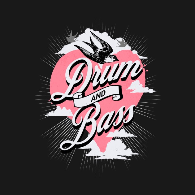 DRUM AND BASS  - Heart Of The BASS (pink) by DISCOTHREADZ 