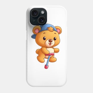 Cute Bear Jumping With a Pogo Kawaii Phone Case