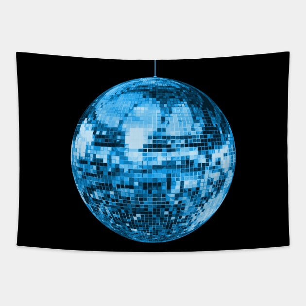 1970s Blue Disco Ball Tapestry by Art by Deborah Camp