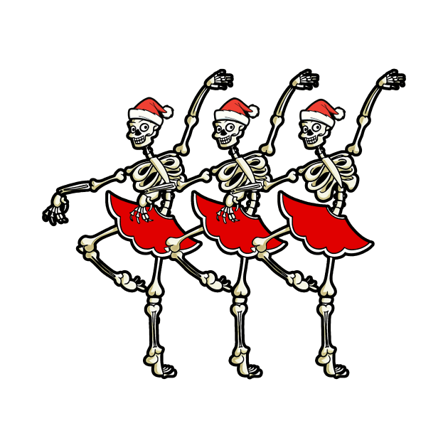 Skeleton Ballerinas Funny Christmas Gift by BusyMonkeyDesign