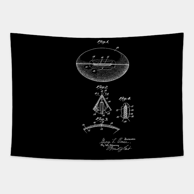 Playing Ball Vintage Patent Hand Drawing Tapestry by TheYoungDesigns
