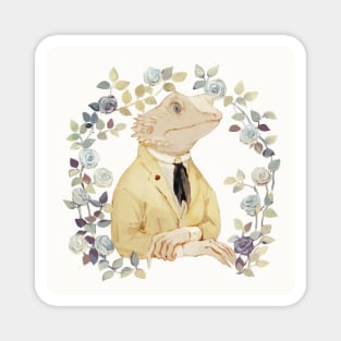 The White Lizard Gentleman Magnet