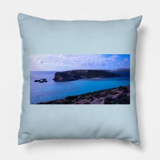 Blue Lagoon, Comino, Malta Pillow