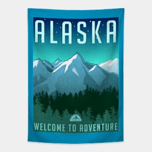 Vintage Travel Poster - Alaska Tapestry