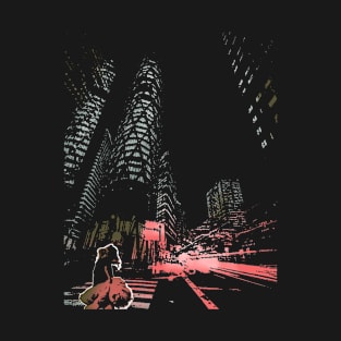 night view in the middle of a quiet city T-Shirt