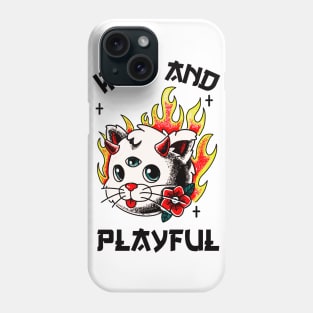 WAP Wild Cool Biker Cat Purring And Playful Evil Wittle Fireball of Furry Fury Art Phone Case