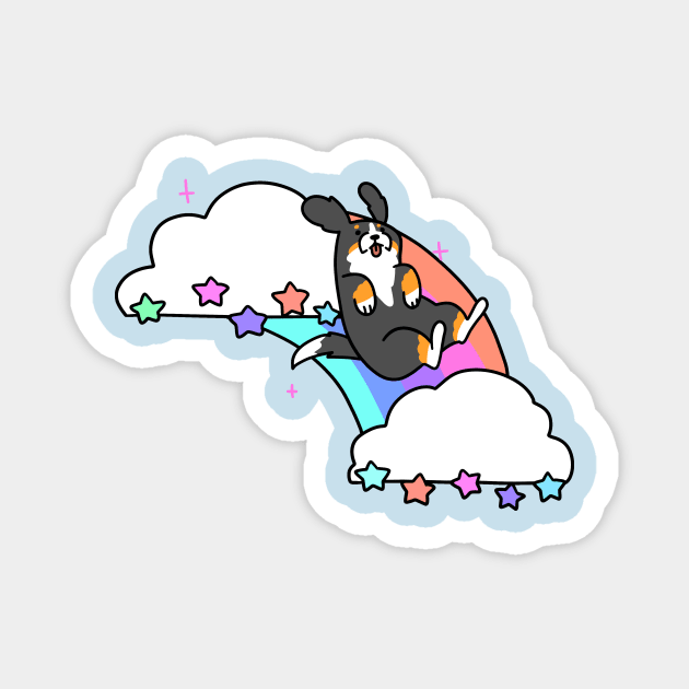 Rainbow Cloud Bernie Magnet by saradaboru