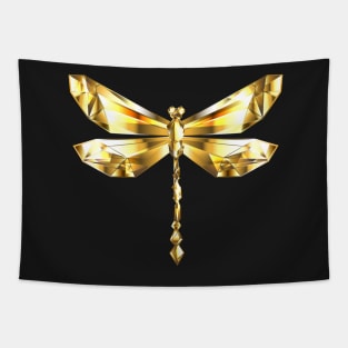 Gold Polygonal Dragonfly Tapestry