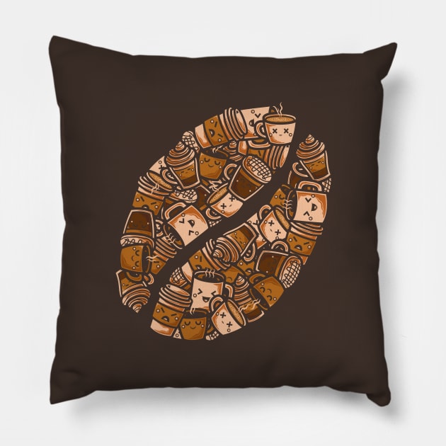 Coffee Bean Doodle Pillow by krisren28