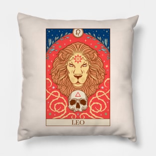 Zodiac sign tarot card Leo Pillow