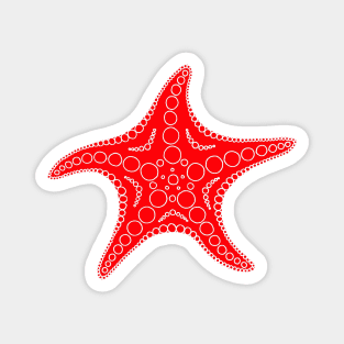 Starfish (white/red) Magnet