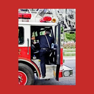 Firemen - Climbing into the Fire Truck T-Shirt