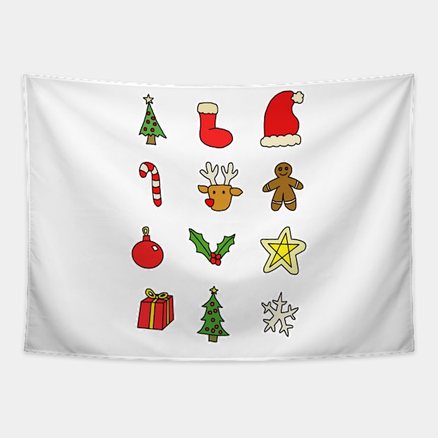 Christmas Stickers Color Tapestry by Reujken