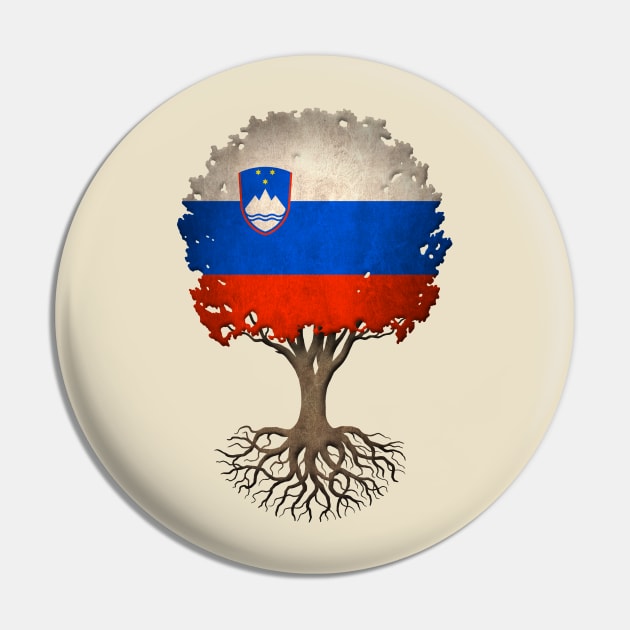 Tree of Life with Slovenian Flag Pin by jeffbartels