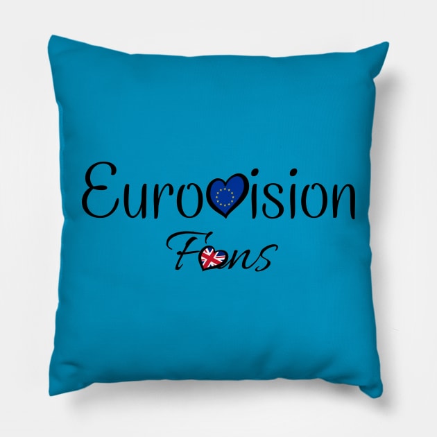 Eurovisión Fans Reino Unido. Pillow by Cotton Candy Art