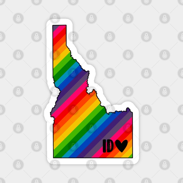 USA States: Idaho (rainbow) Magnet by LetsOverThinkIt