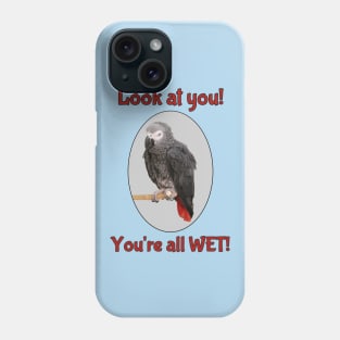 African Grey Parrot on Perch Phone Case