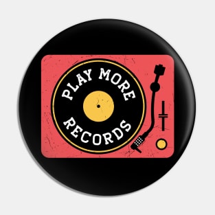 Vintage Play More Records Turntable // Vinyl Record Collector // Vinyl Junkie Music Lover Pin