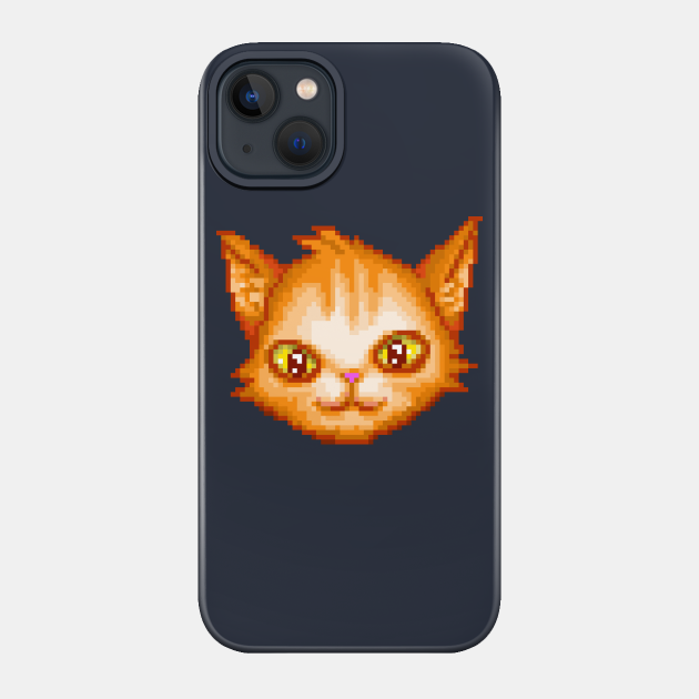 HappyCat Smiling Pixel Art - Cat - Phone Case