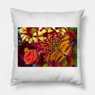 Orange Striped Buttefly Resting Pillow