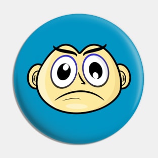 Confused Funny Face Cartoon Emoji Pin