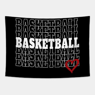 Basketball with heart Tapestry