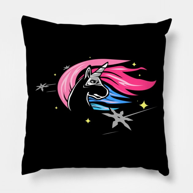 Unicorn Ninja | Martial Arts |Karate Unicorn Pillow by GigibeanCreations