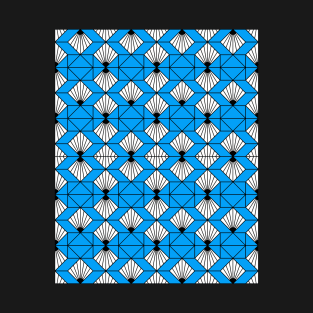 Art Deco Pattern no 93 - Blue - Retro Motifs T-Shirt