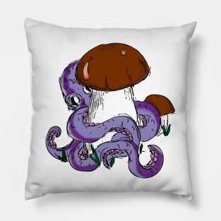 Octopus and Mushrooms - Unexpected Love Pillow