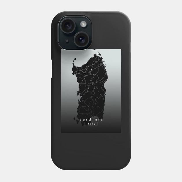 Sardinia Italy Island Map dark Phone Case by Robin-Niemczyk