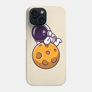 Cute Astronaut Lay On Moon Phone Case