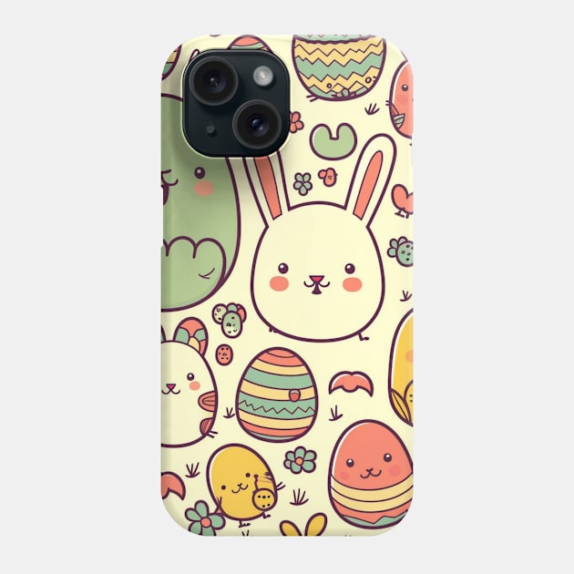 Cute Easter Day Bunny Patterns - Birthday Gift ideas for Girls Phone Case by Pezzolano