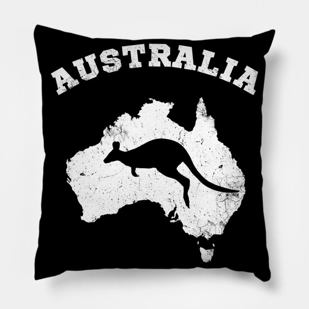 Australia Kangaroo Patriotic Symbol Vintage Pillow by Foxxy Merch