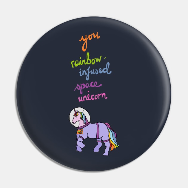 Leslie Knope compliment - space unicorn Pin by JennyGreneIllustration