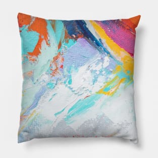 Fragment of multicolored texture painting. Abstract art background. oil on canvas. Pillow