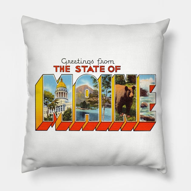 Greetings from Maine Pillow by reapolo