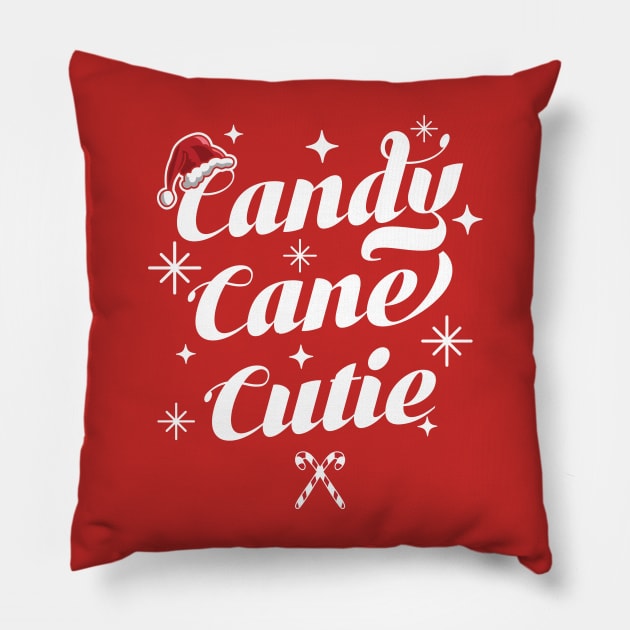 Candy Cane Cutie - Funny Christmas Candy Cane Snowflake Xmas Pillow by OrangeMonkeyArt