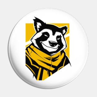 Smiling Badger with a Scarf - Fantasy Pin