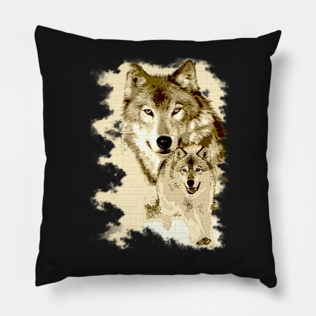Wolf of Alaska Pillow by dejava