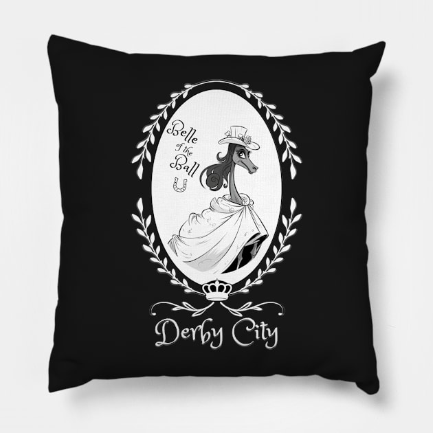 Derby City Collection: Belle of the Ball 5 (Black) Pillow by TheArtfulAllie