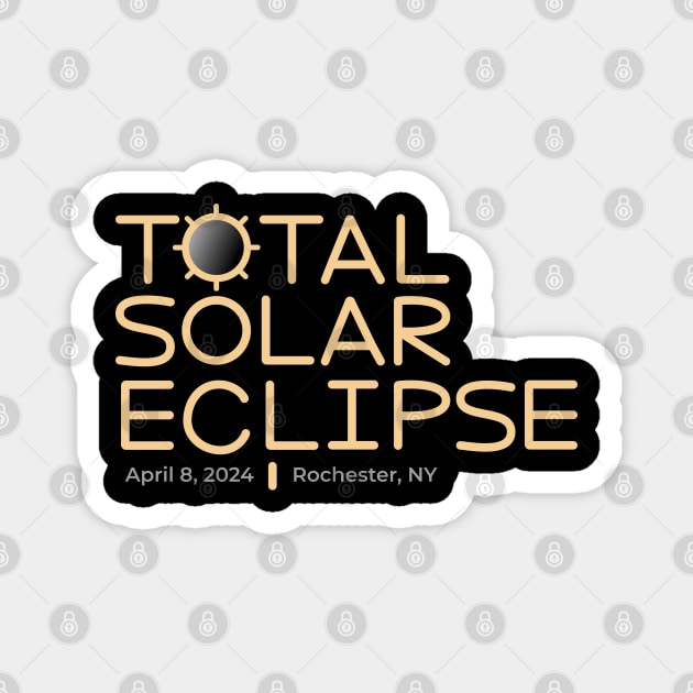 Total Solar Eclipse 2024, Rochester, NY Magnet by KatelynDavisArt