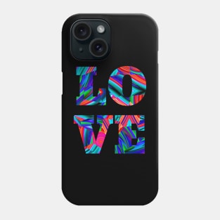 Glitch Art Love Typography Phone Case