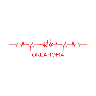 I Love Noble Oklahoma USA Heartbeat Funny T-Shirt For Men Women Custom T-Shirt