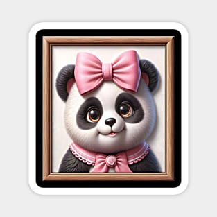 Portrait of a cute panda girl Magnet