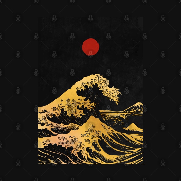 Hokusai wave gold by MCAshe spiritual art 