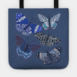 Blue Artistic Butterflies Tote